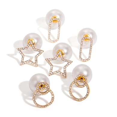 1 Pair Delicate Circle Stainless Steel Gold Color Women's Stud Earrings h5 Picture8