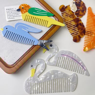 1 Piece Animals Cellulose Acetate Sheet Women's Combs h5 Picture5
