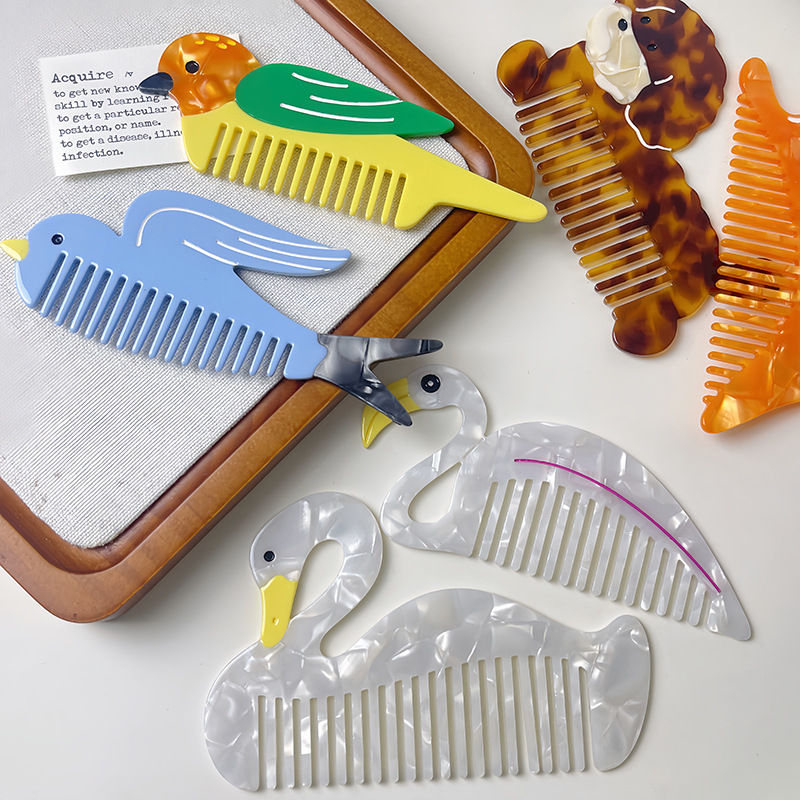 1 Piece Animals Cellulose Acetate Sheet Women's Combs Picture5