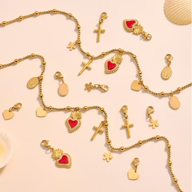 1 pezzo elegante collana con ciondolo a forma di fiore in acciaio inossidabile con perle di zircone da donna h5 Immagine5