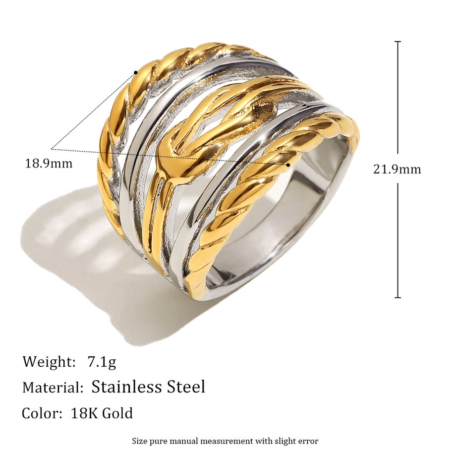 1 Piece Simple Series Casual Mixed Color Stainless Steel Statement Rings Picture2