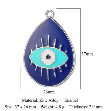 1 pieza de colgante clásico de ojo de diablo de acero inoxidable para mujer h5 Imagen2