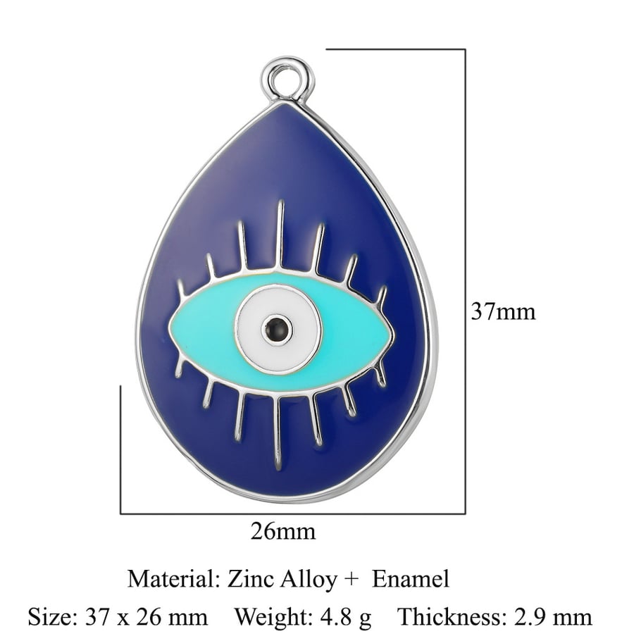 1 pieza de colgante clásico de ojo de diablo de acero inoxidable para mujer Imagen2