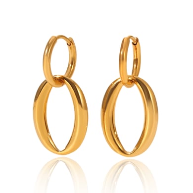 1 Pair Simple Series Daily Geometric Stainless Steel  Women's Hoop Earrings h5 