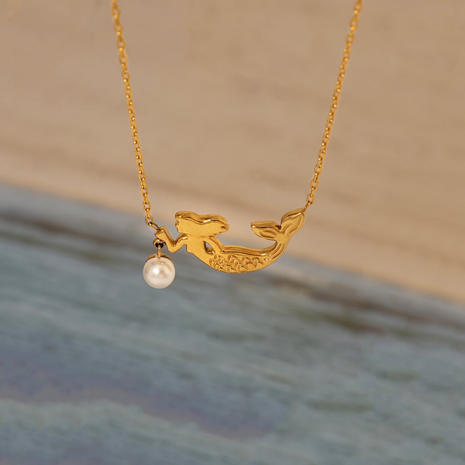 1 Piece Simple Fish Stainless Steel  Women's Pendant Necklaces Picture5