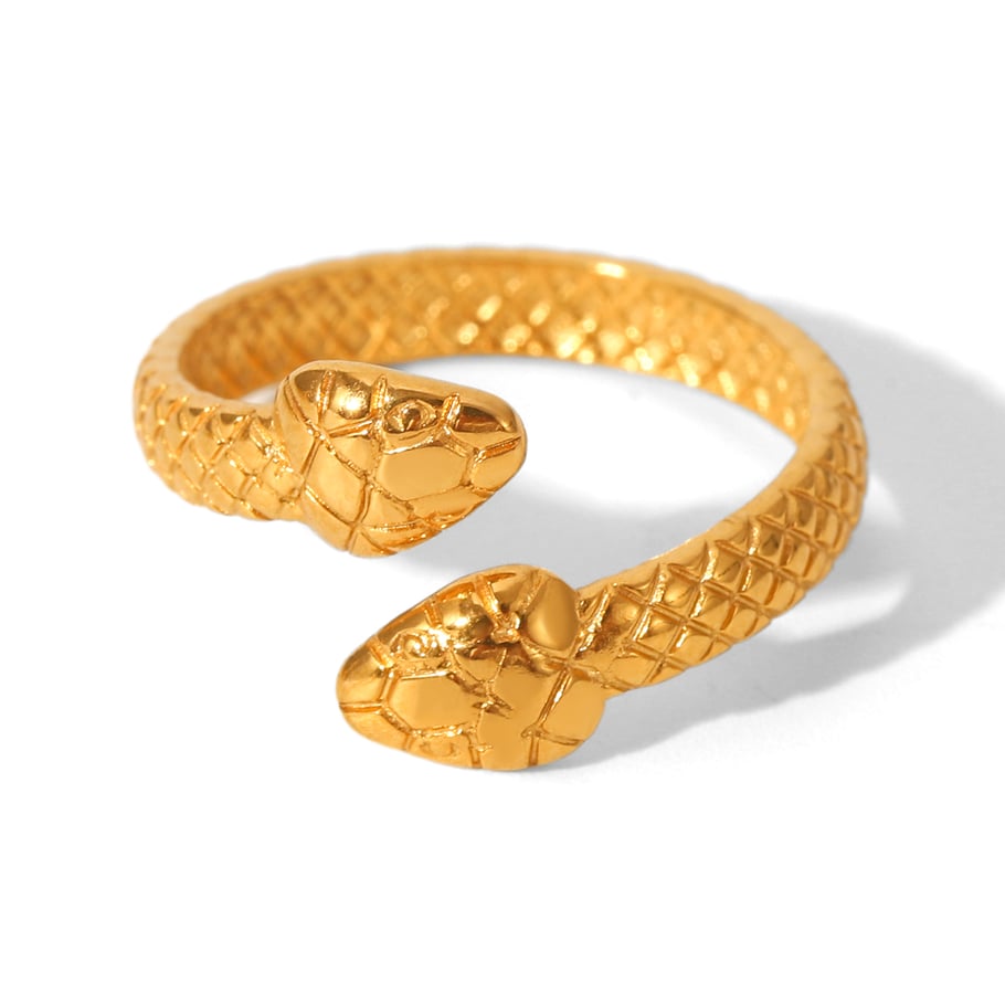 1 Stück Simple Series Daily Snake Statement-Ringe aus Edelstahl 