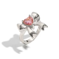 Pink Zirconium Bow Ring-Steel/number 8 Picture6