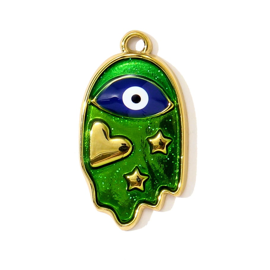 1 colgante lujoso de acero inoxidable con diseño de tarot de ojo del diablo para mujer 