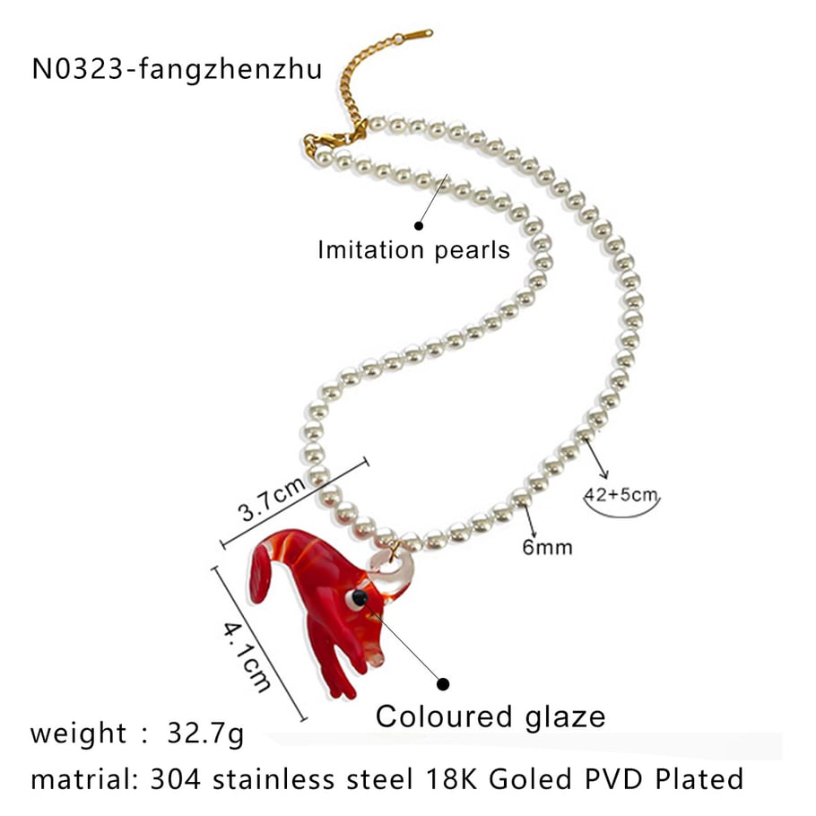 Collana di perline a forma di pesce, 1 pezzo Immagine2
