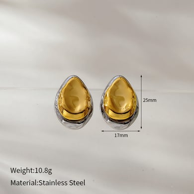 1 Paar Ohrstecker aus Edelstahl in verschiedenen Gold- und Silberfarben für Damen h5 