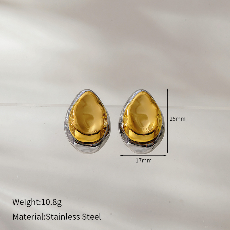 1 Paar Ohrstecker aus Edelstahl in verschiedenen Gold- und Silberfarben für Damen 