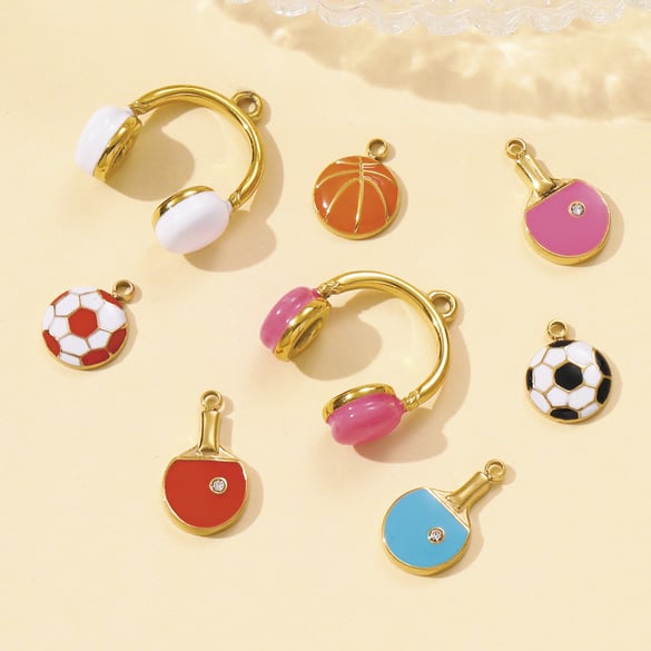 1 pieza de colgantes de acero inoxidable para mujer de la serie deportiva 2