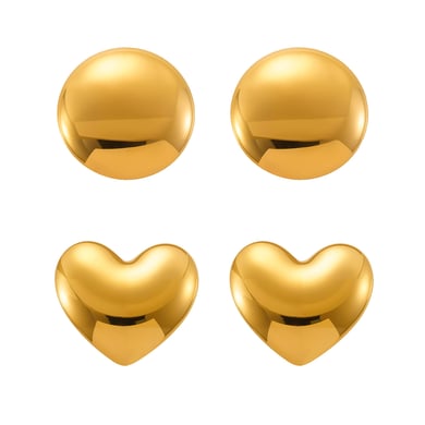 1 paire de boucles d&#39;oreilles à tige minimalistes en acier inoxydable couleur or pour femme h5 Image6