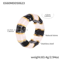 E660-Black and white elastic bracelet 20cm Picture9