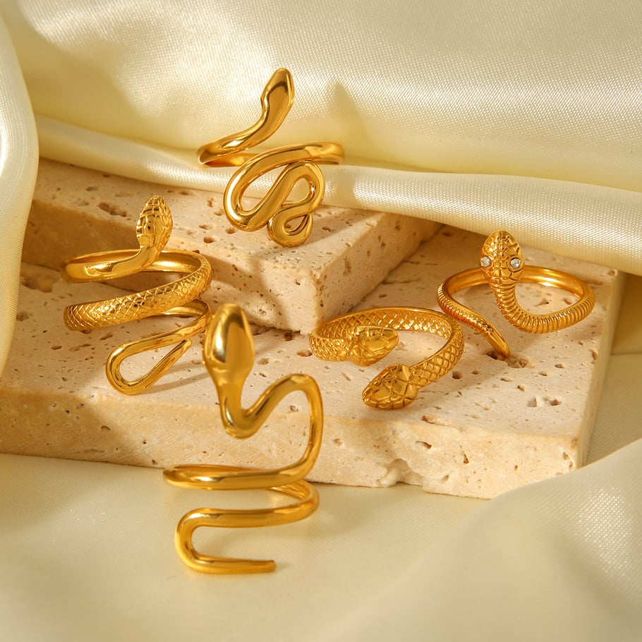 1 Piece Simple Series Daily Snake Stainless Steel  Statement Rings Picture6