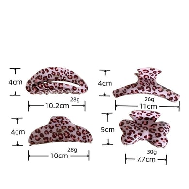 1 paar Classic Series Casual Leopard Print Acetaat Dames Haarklemmen h5 Afbeelding5