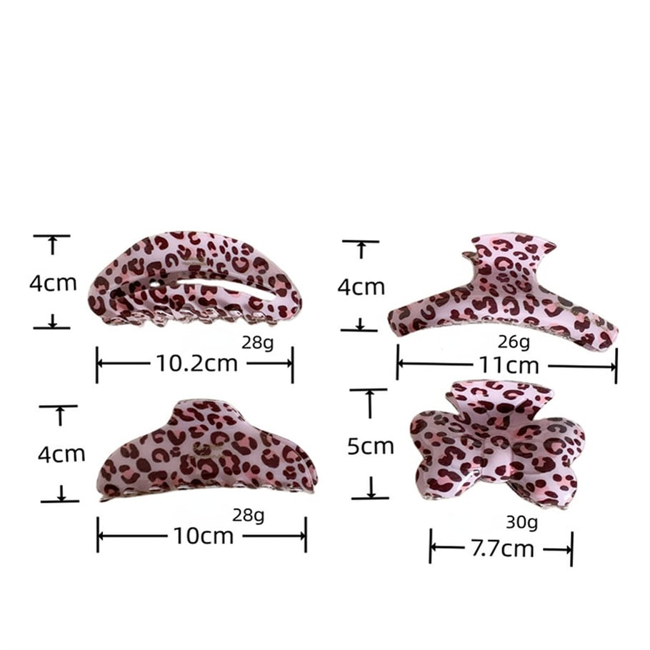 1 paar Classic Series Casual Leopard Print Acetaat Dames Haarklemmen Afbeelding5