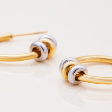 1 Pair Minimalist Circle Stainless Steel Gold Color Women's Hoop Earrings h5 Picture4