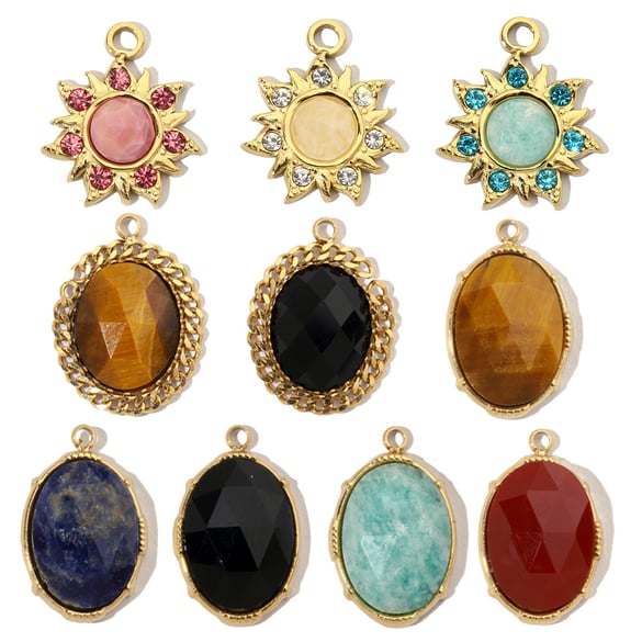 1 Piece Classic Oval Natural Stones Women's Pendants 2