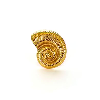 1 Piece Shell Shape Stainless Steel Gold Color Statement Ring h5 