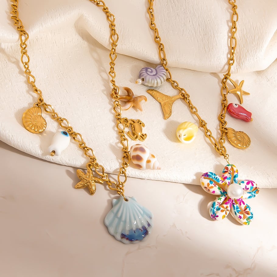 1 Piece Oceanic Stainless Steel Gold Color Pendant Necklace Picture4