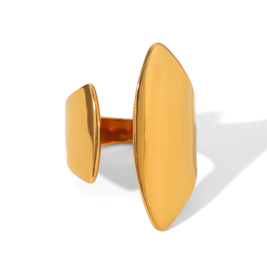 Simple Series Daily Shell Edelstahl Goldfarben Statement Ringe 
