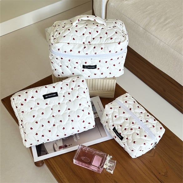 1 Stück klassische Kosmetiktasche für Damen mit Herzmotiv 2