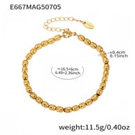 E667-Altın Oval Bileklik 16,5+6cm Resim11
