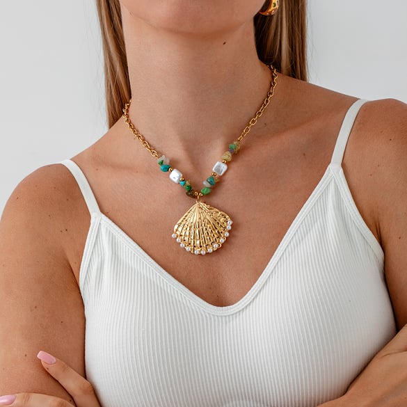 1 Piece  Vacation Turtle Stainless Steel  Gold Color  Women's Pendant Necklaces 2