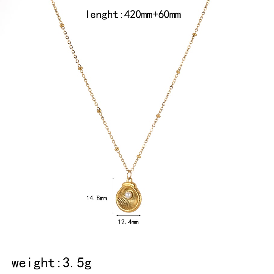 1 stuk schelp roestvrij staal goudkleurige hanger ketting 