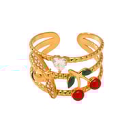 A756-Gold Cherry Ring/No.7 