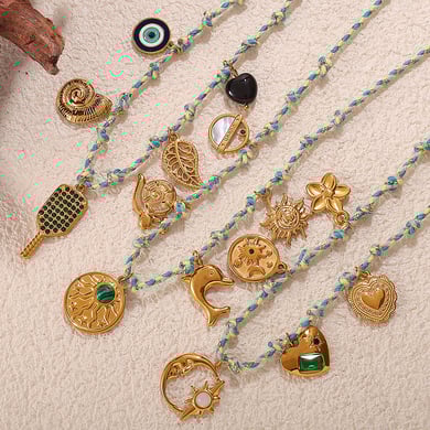 Niedliches Charm-Halsketten-Set aus Edelstahl zum Selbermachen h5 Bild3