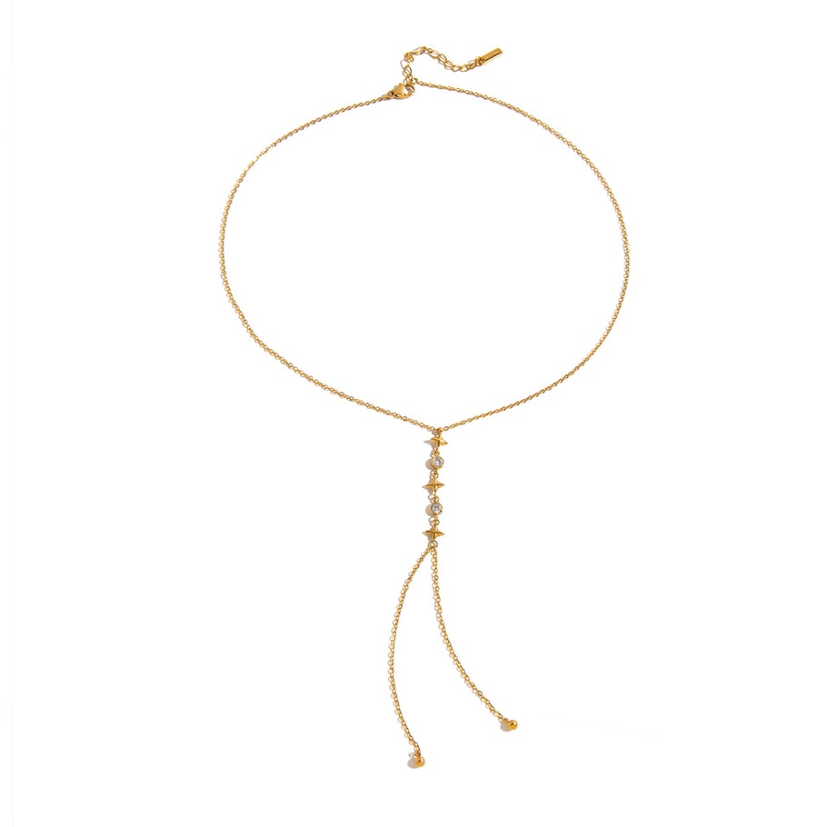 1 collar con colgante de acero inoxidable con forma de estrella de cadena larga para mujer 