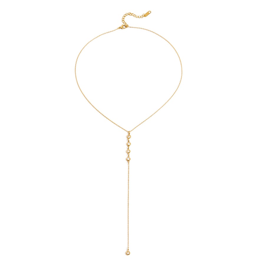 1 collar con colgante de acero inoxidable dorado con borlas delicadas para mujer Imagen8