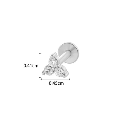 1 Adet Paslanmaz Çelik Altın Renkli Zirkonyum Piercing Küpe h5 Resim2