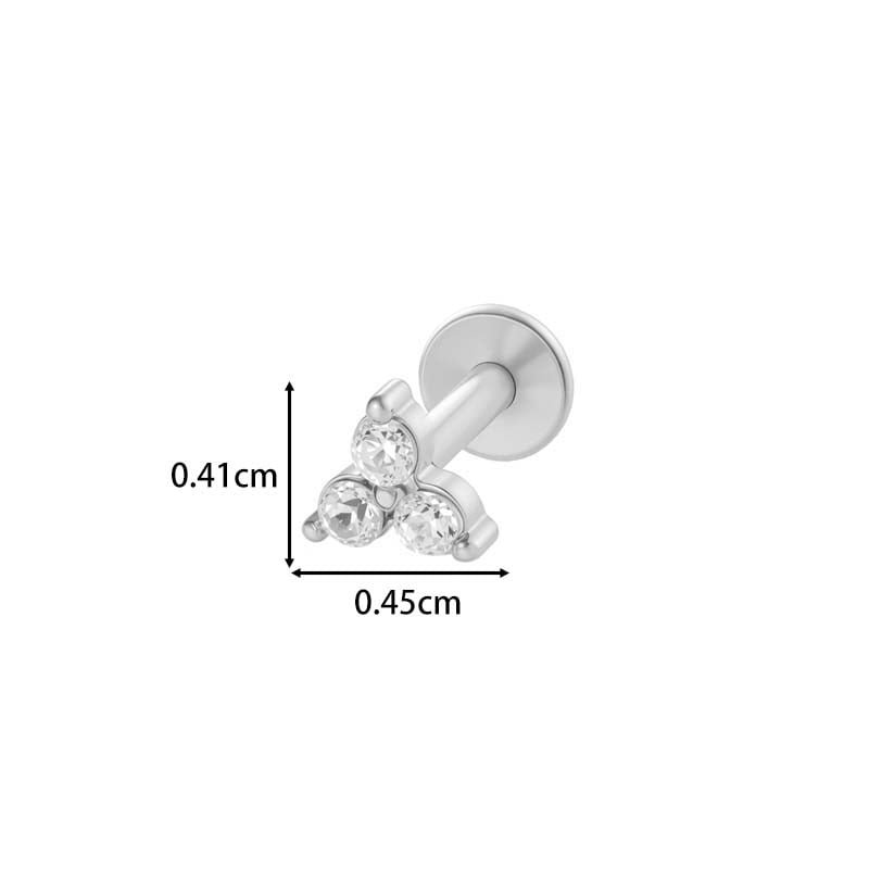 1 Adet Paslanmaz Çelik Altın Renkli Zirkonyum Piercing Küpe Resim2