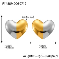 F1488-Boucles d&#39;oreilles cœur en or Image5