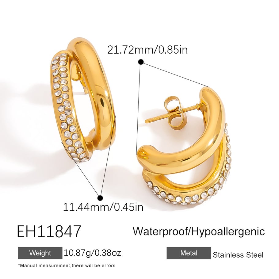 1 Pair Simple Series Simple Geometric Stainless Steel Women's Stud Earrings h5Picture2