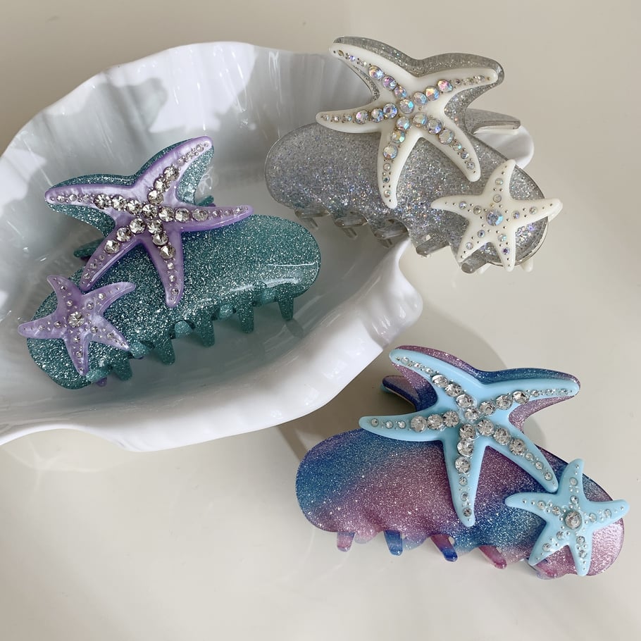 1 paar Romantic Series Vacation Turtle acryl haarklemmen voor dames Afbeelding3