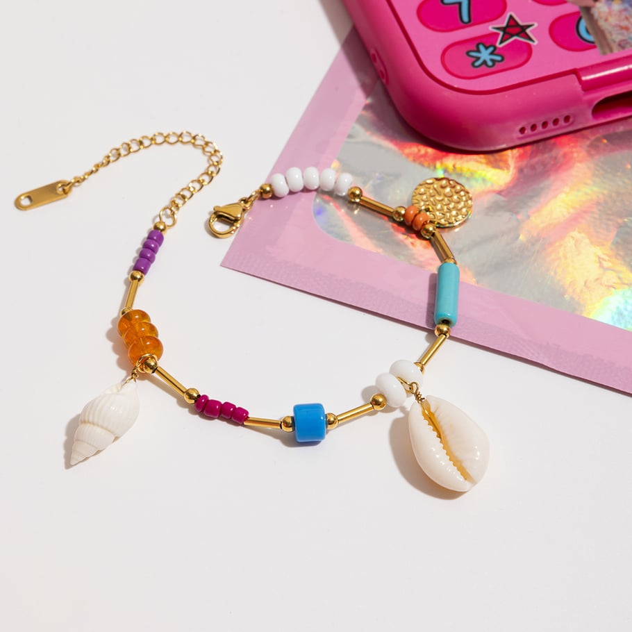 1 stuk Oceanic Shell roestvrij staal goudkleurige dames bedelarmbanden Afbeelding7