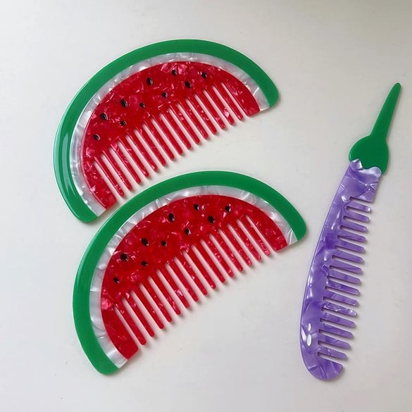 1 Piece Watermelon Cellulose Acetate Sheet Women's Combs 2
