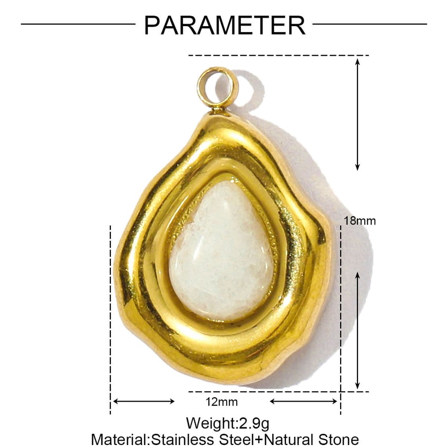 1 pieza de colgantes de piedras naturales con forma de gota simple para mujer Imagen2