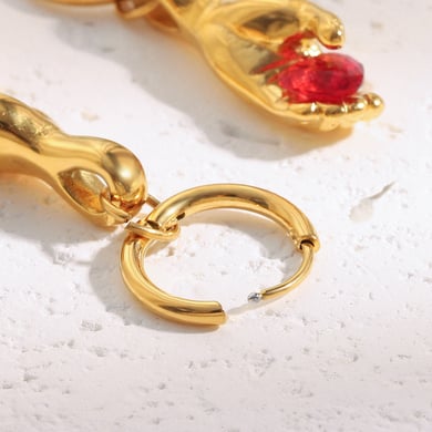1 Paar romantische süße Tropfenohrringe aus Edelstahl in Liebesform für Damen h5 Bild3
