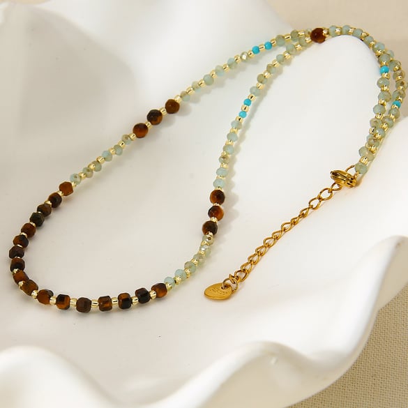 Collana di perline con pietre naturali classiche da 1 pezzo 2