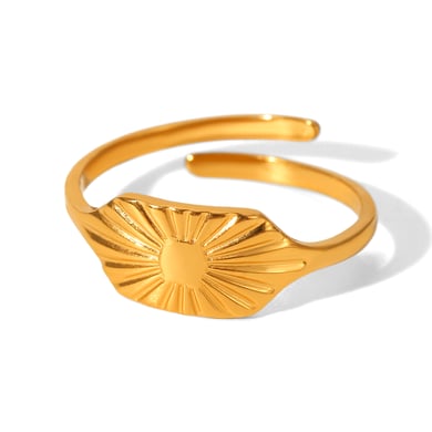 1 Piece Simple Series Daily Sun Stainless Steel  Statement Rings h5 