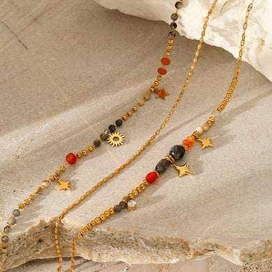 1 Piece Natural Stone Beaded Necklace h5 Picture4