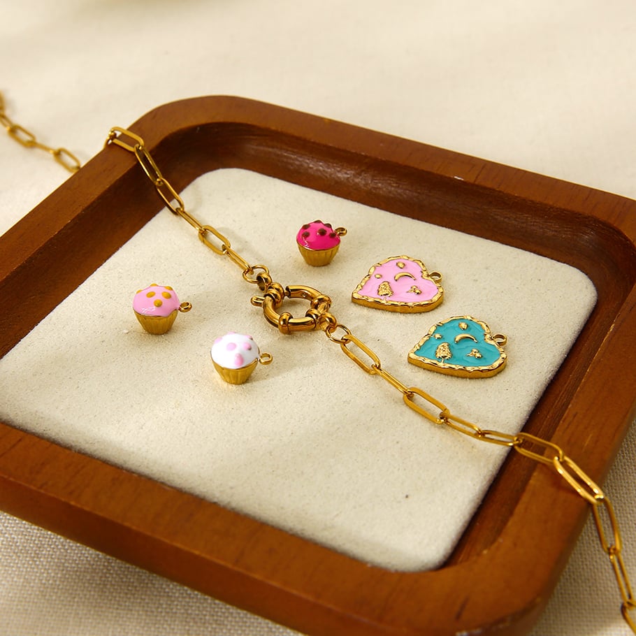 1 Piece Simple  Classic Heart Chain Food Stainless Steel Chain Necklaces Picture4