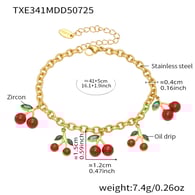 TXE341-Bracciale fai da te in ciliegio dorato 15+5 cm Immagine2