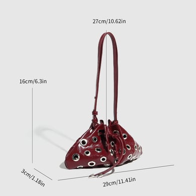 1 Piece Luxurious Series Classic Rivet PU Women's Shoulder Bags h5 