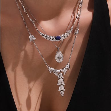 1 Piece Chic Stainless Steel Gold Color Natural Stone Women's Pendant Necklaces h5 Picture5